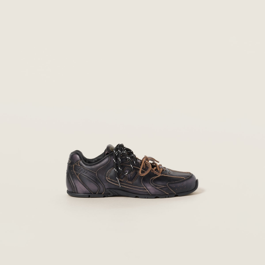 NB (WMNS) x Miu Miu 530 SL Black Leather Sneakers