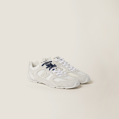 NB (WMNS) x Miu Miu 530 SL White suede and mesh sneakers