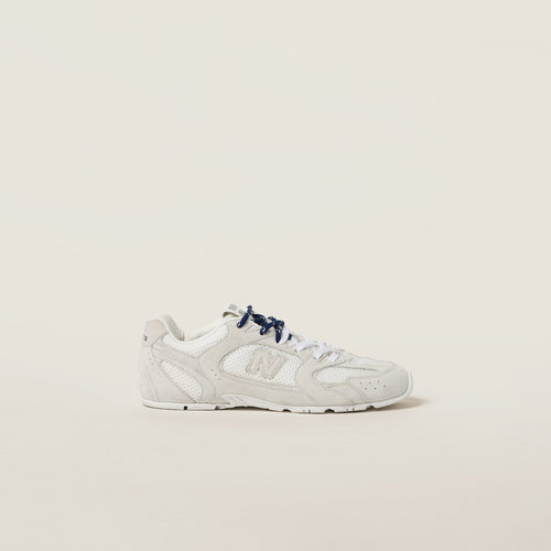 NB (WMNS) x Miu Miu 530 SL White suede and mesh sneakers