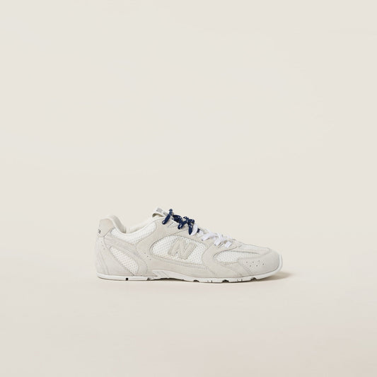 NB (WMNS) x Miu Miu 530 SL White suede and mesh sneakers